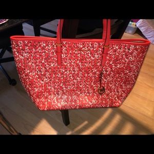 Michael Kors sangria large carryall tote bag